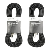 2x Chord XLR-Verlängerungskabel (weiblich auf männlich) (12 m)